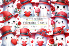 Valentine's Ghosts Clipart Bundle - CraftNest - Digital Crafting and Art