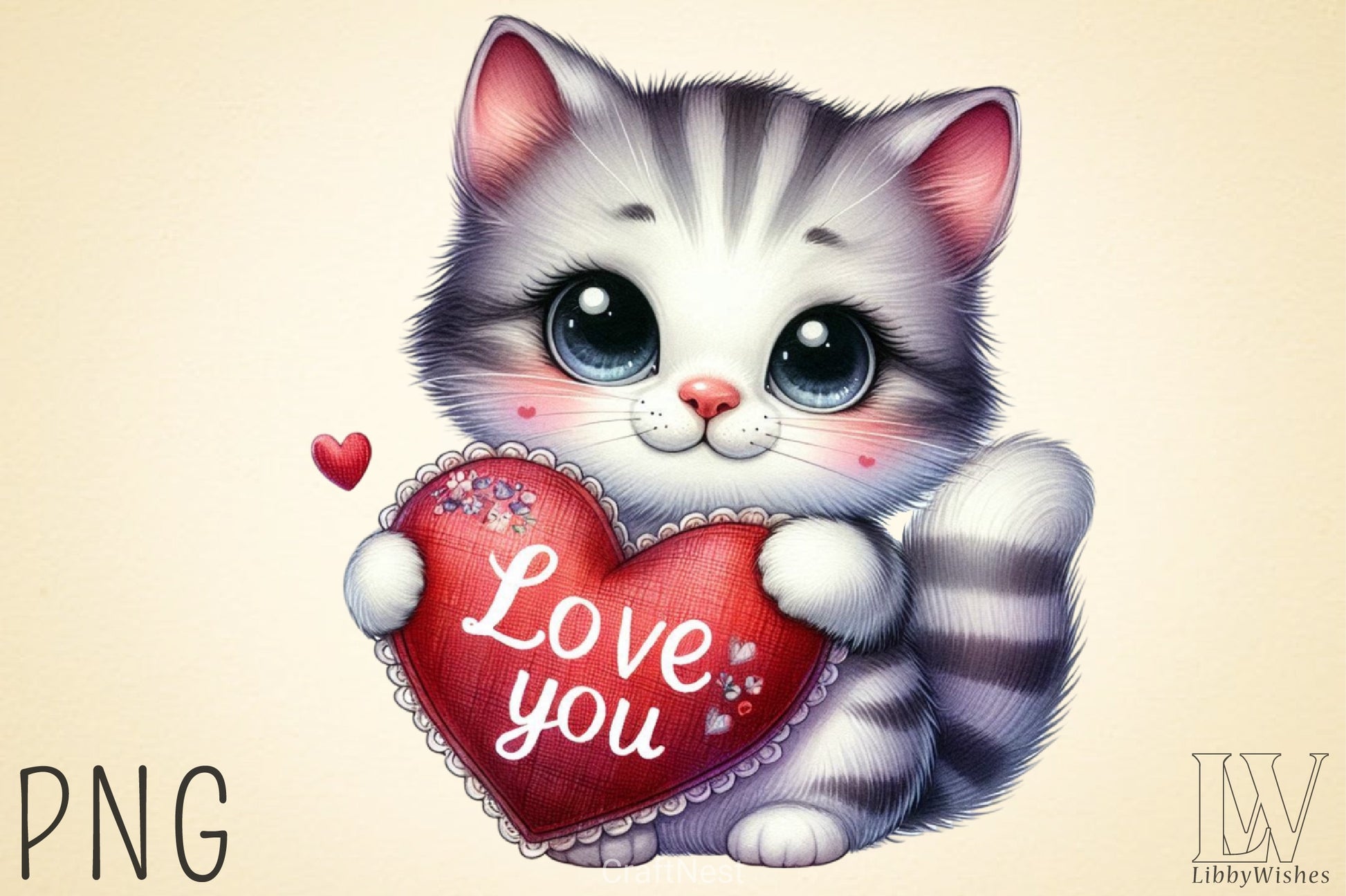 Love You Cat Valentine's Clipart Bundle 2 - CraftNest - Digital Crafting and Art