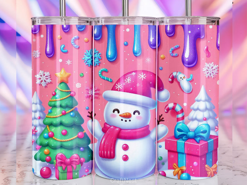 Cute Christmas Snowman Tumbler Wrap Bundle 8 - CraftNest - Digital Crafting and Art