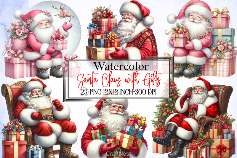 Santa Claus Gifts Clipart Bundle - CraftNest - Digital Crafting and Art