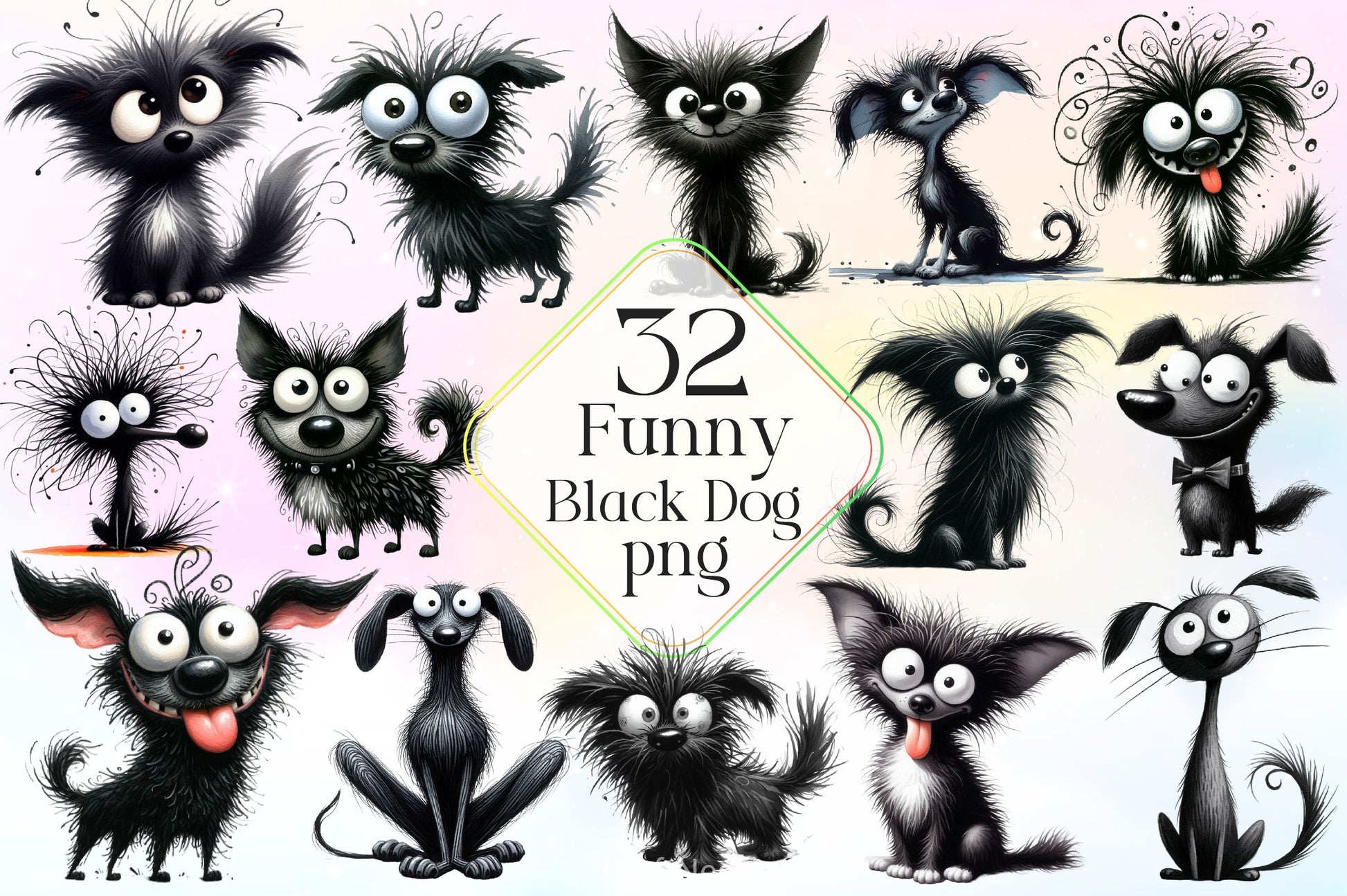 Funny Black Dogs Clipart Bundle - CraftNest - Digital Crafting and Art