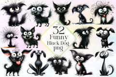 Funny Black Dogs Clipart Bundle - CraftNest - Digital Crafting and Art