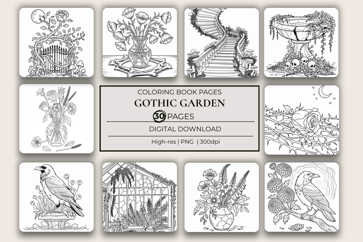 Gothic Garden Coloring Book