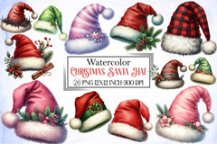 Christmas Santa Hat Clipart Bundle - CraftNest - Digital Crafting and Art
