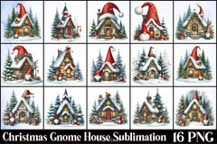 Christmas Gnome House Clipart Bundle - CraftNest - Digital Crafting and Art