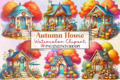 Autumn House Clipart Bundle 2 - CraftNest - Digital Crafting and Art