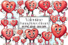 Funny Retro Heart Valentine Clipart Bundle