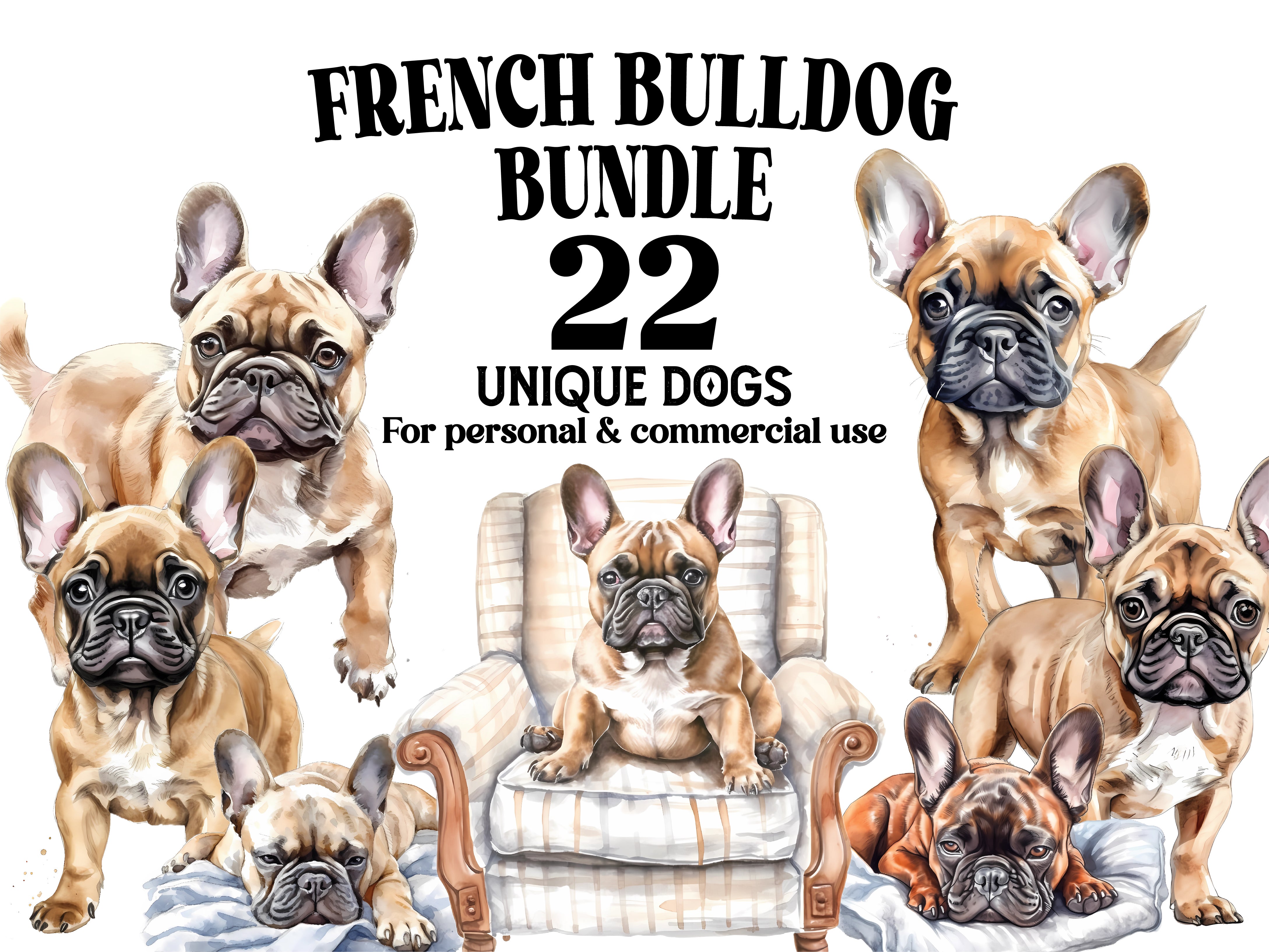 French Bulldog Clipart - CraftNest