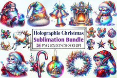 Holographic Christmas Clipart Bundle - CraftNest - Digital Crafting and Art