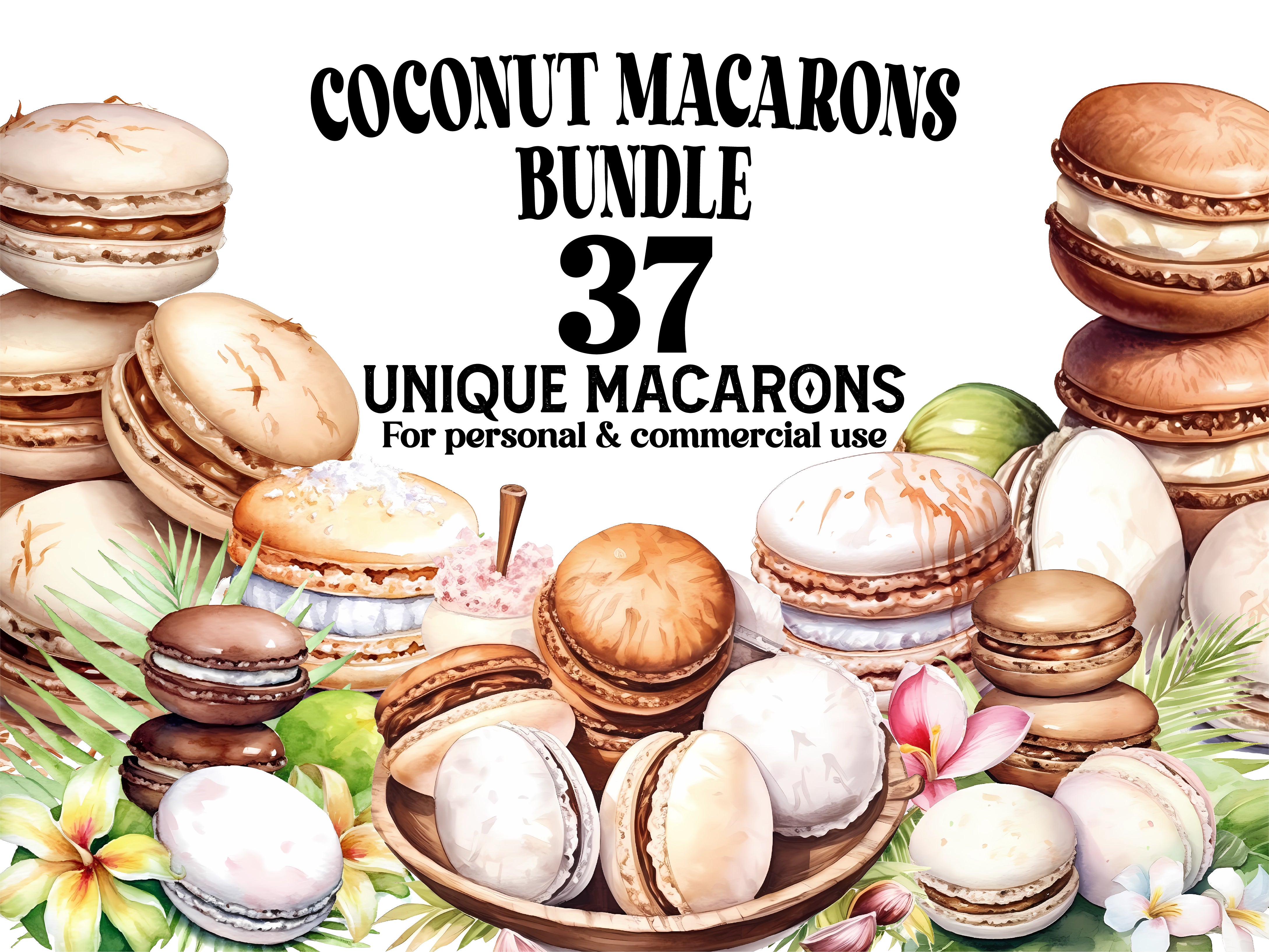 Coconut Macarons Clipart - CraftNest