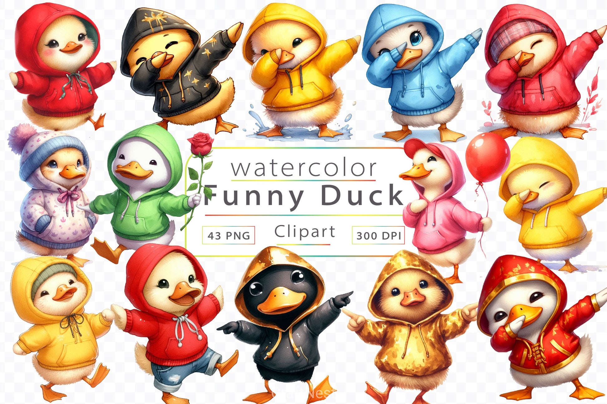 Funny Duck Clipart Bundle 2 - CraftNest - Digital Crafting and Art