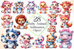Baby Animal Clipart Bundle - CraftNest - Digital Crafting and Art