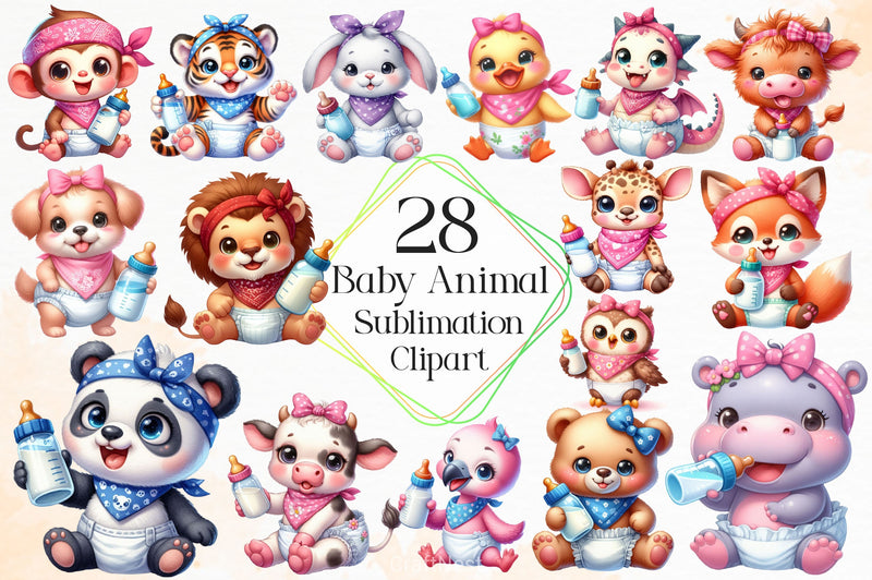 Baby Animal Clipart Bundle - CraftNest - Digital Crafting and Art