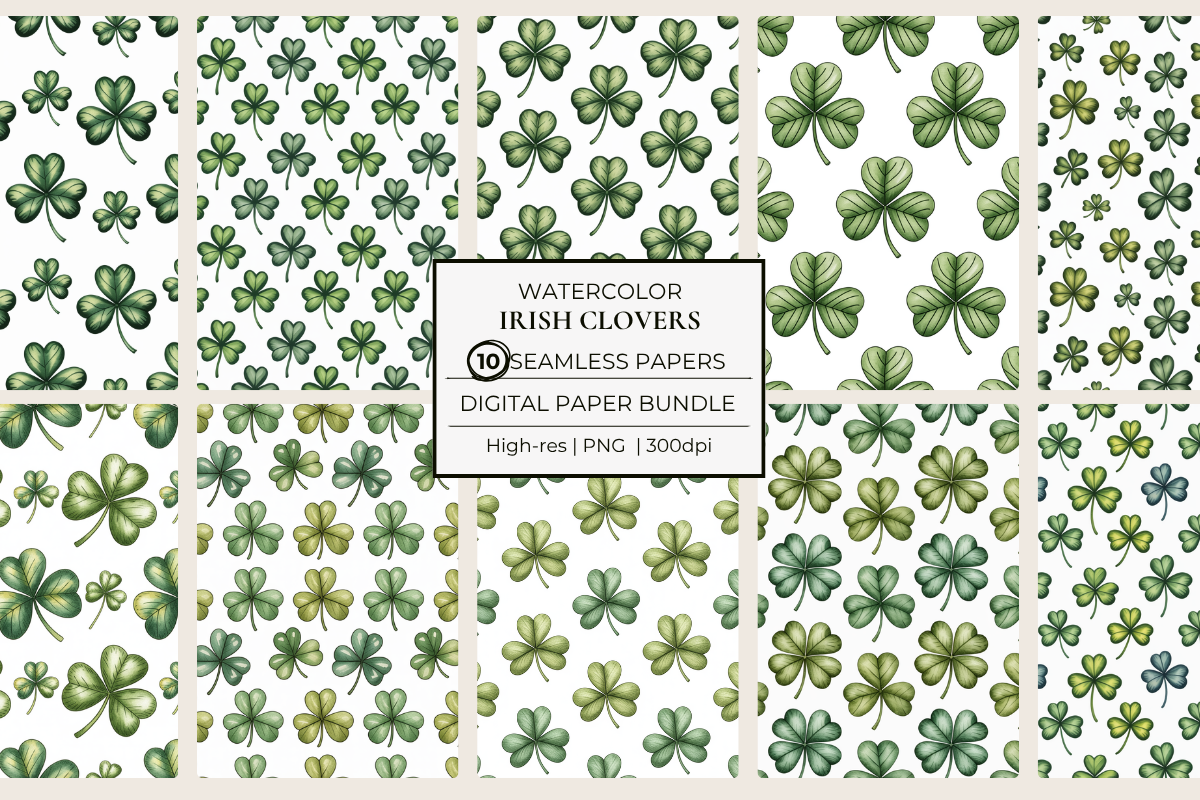 Irish Clovers Seamless Papers