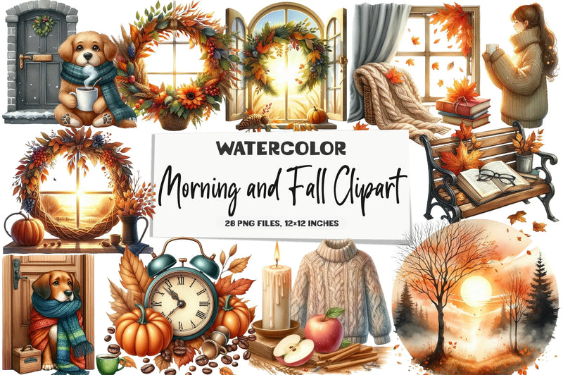 Morning and Fall Clipart Bundle - CraftNest - Digital Crafting and Art