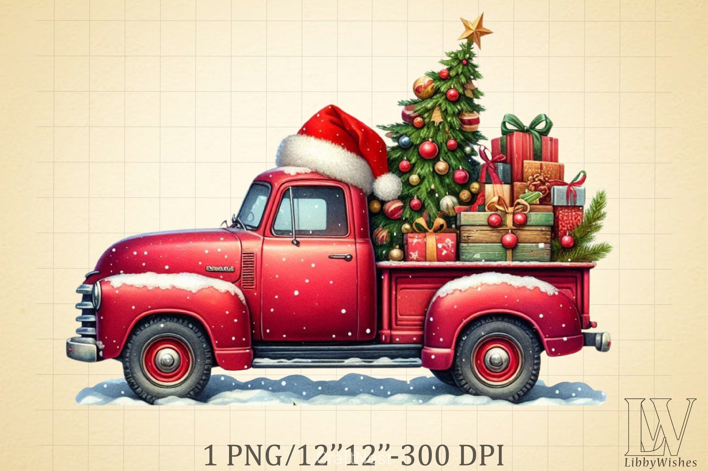 Christmas Truck Clipart Bundle 3 - CraftNest - Digital Crafting and Art