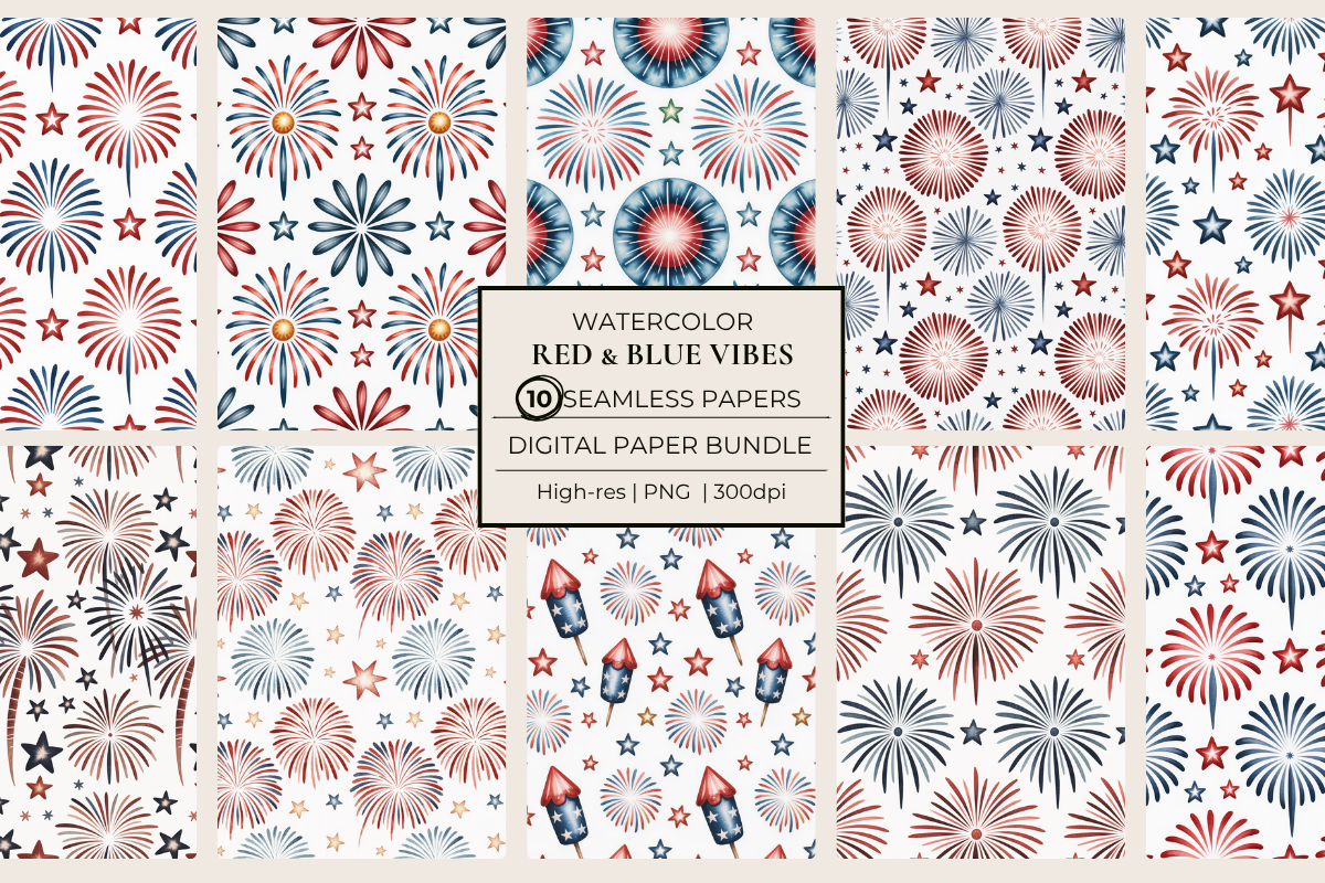 Red & Blue Vibes Seamless Papers