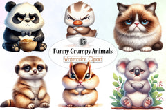 Grumpy Animals Clipart Bundle 3 - CraftNest - Digital Crafting and Art