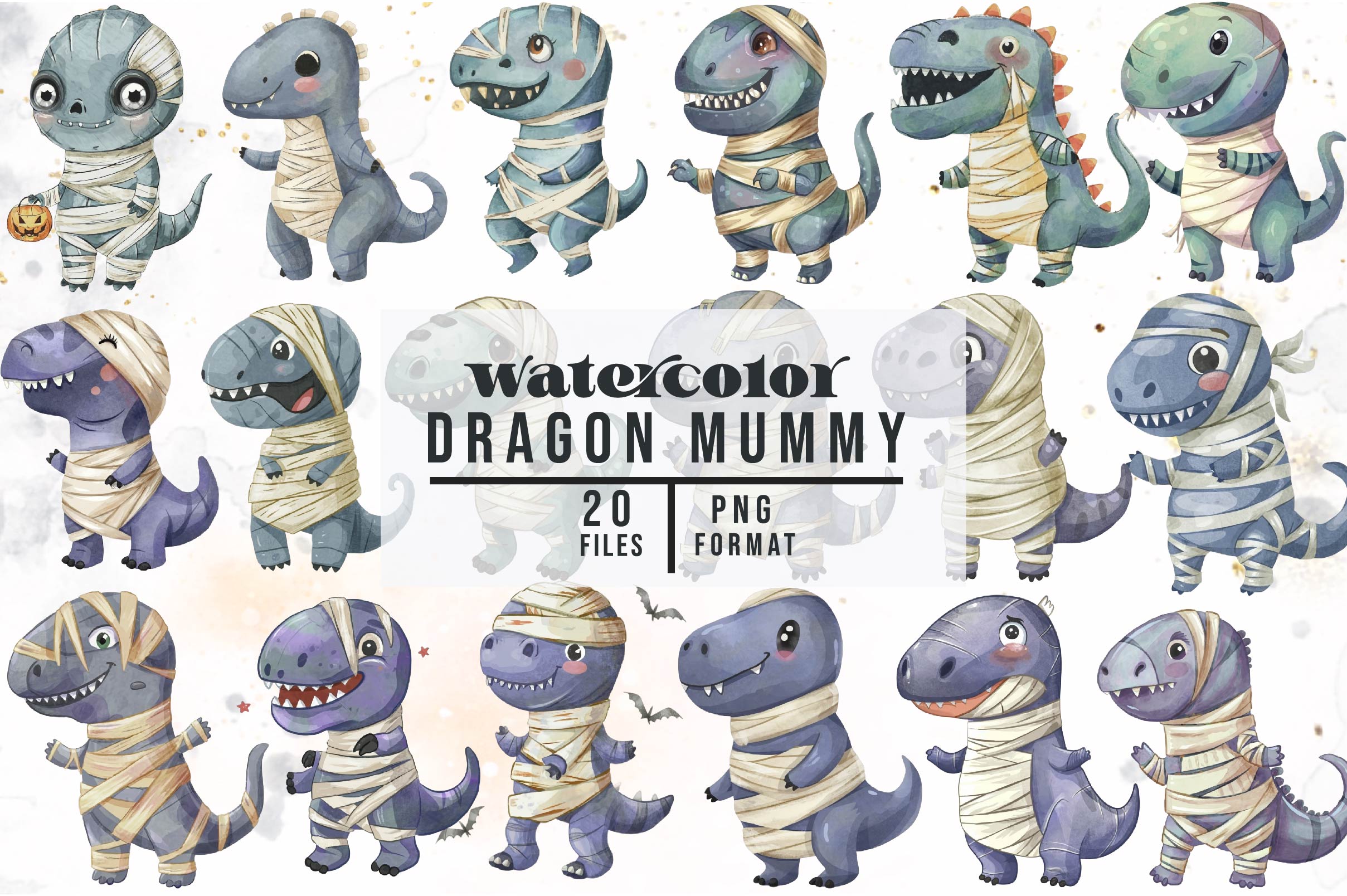 Dragon Mummy Clipart Bundle - CraftNest - Digital Crafting and Art