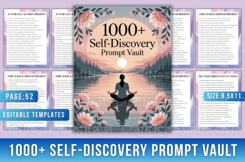 Self Discovery Prompt Vault - CraftNest - Digital Crafting and Art