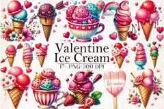 Valentine Ice Cream Clipart Bundle - CraftNest - Digital Crafting and Art