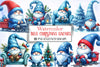 Blue Christmas Gnomes Clipart Bundle