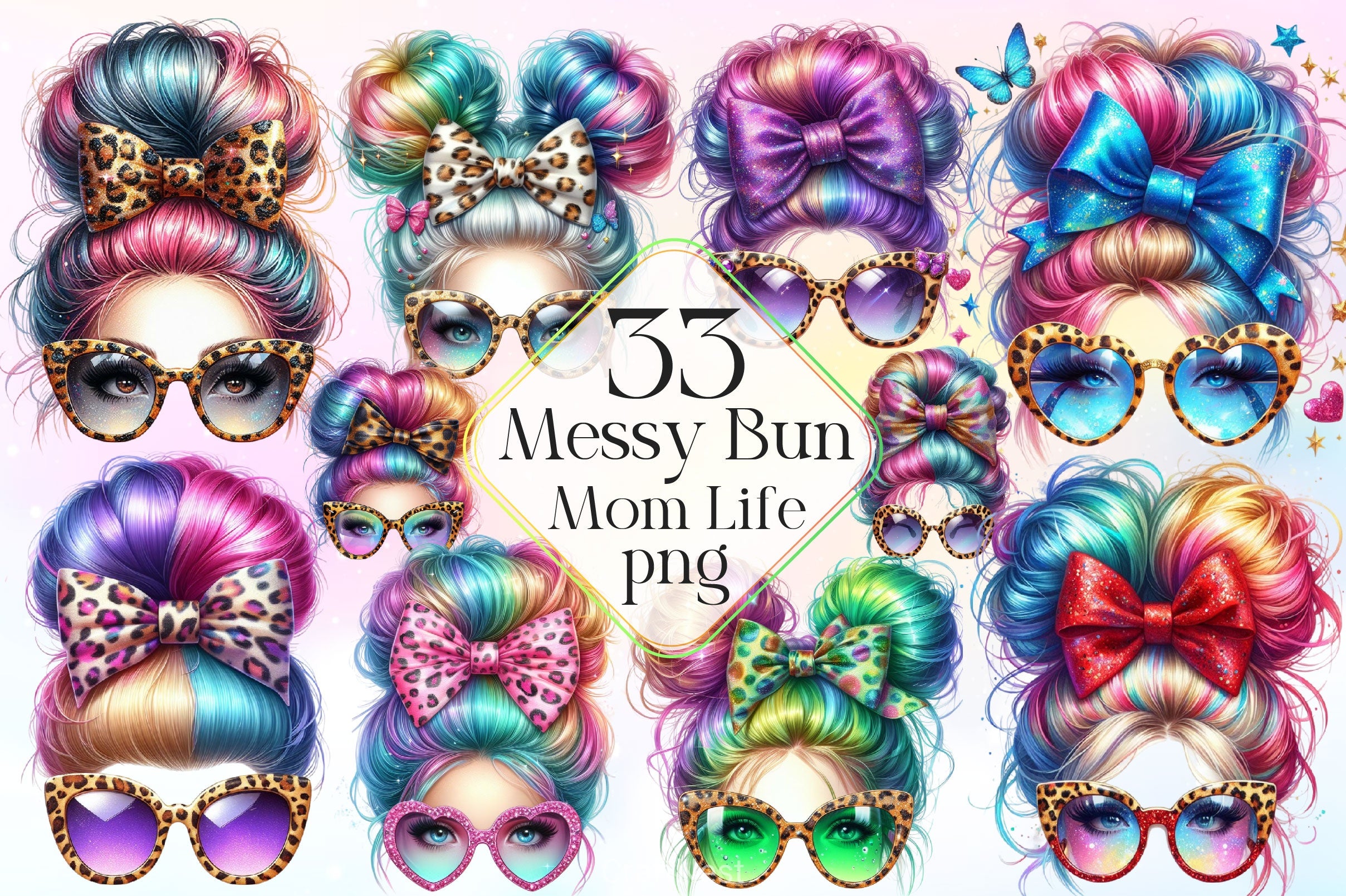 Messy Bun Mom Life Clipart Bundle 2 - CraftNest - Digital Crafting and Art