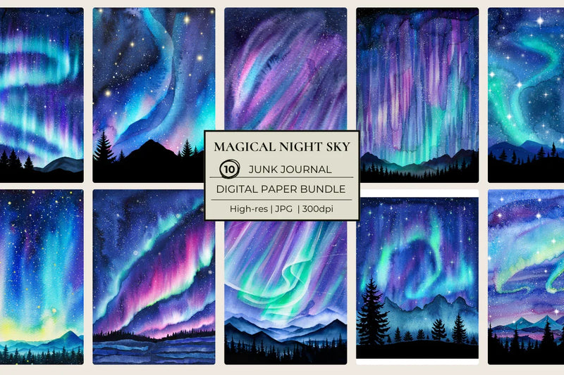 Magical Night Sky Junk Journal Papers - CraftNest - Digital Crafting and Art
