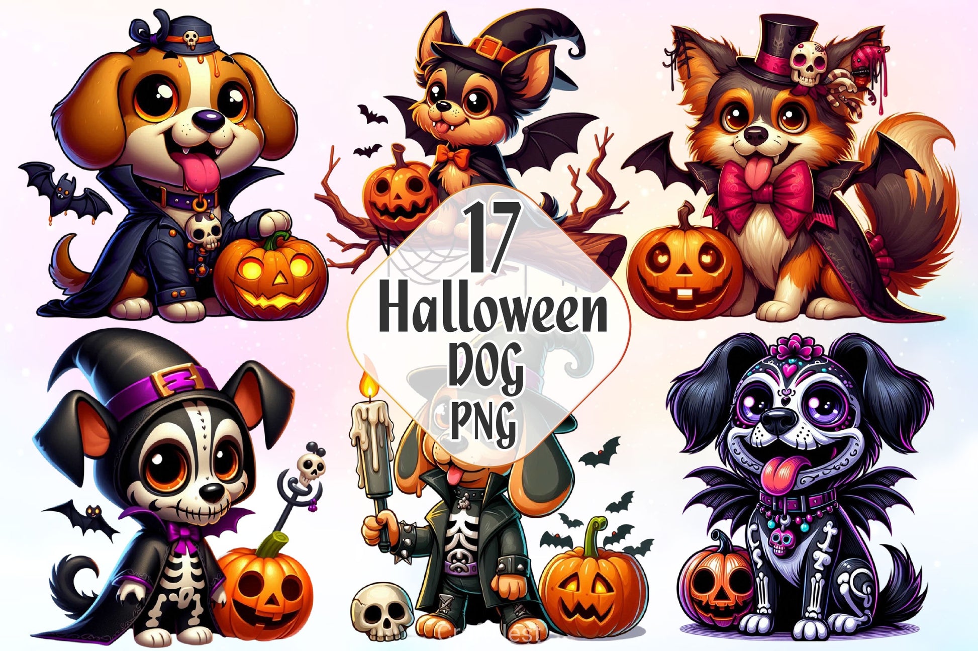 Halloween Dog Clipart Bundle 3 - CraftNest - Digital Crafting and Art