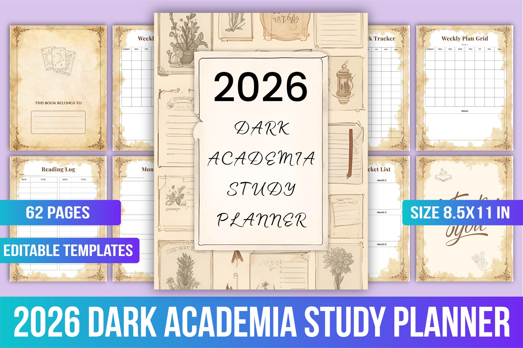 Dark Academia Study Planner
