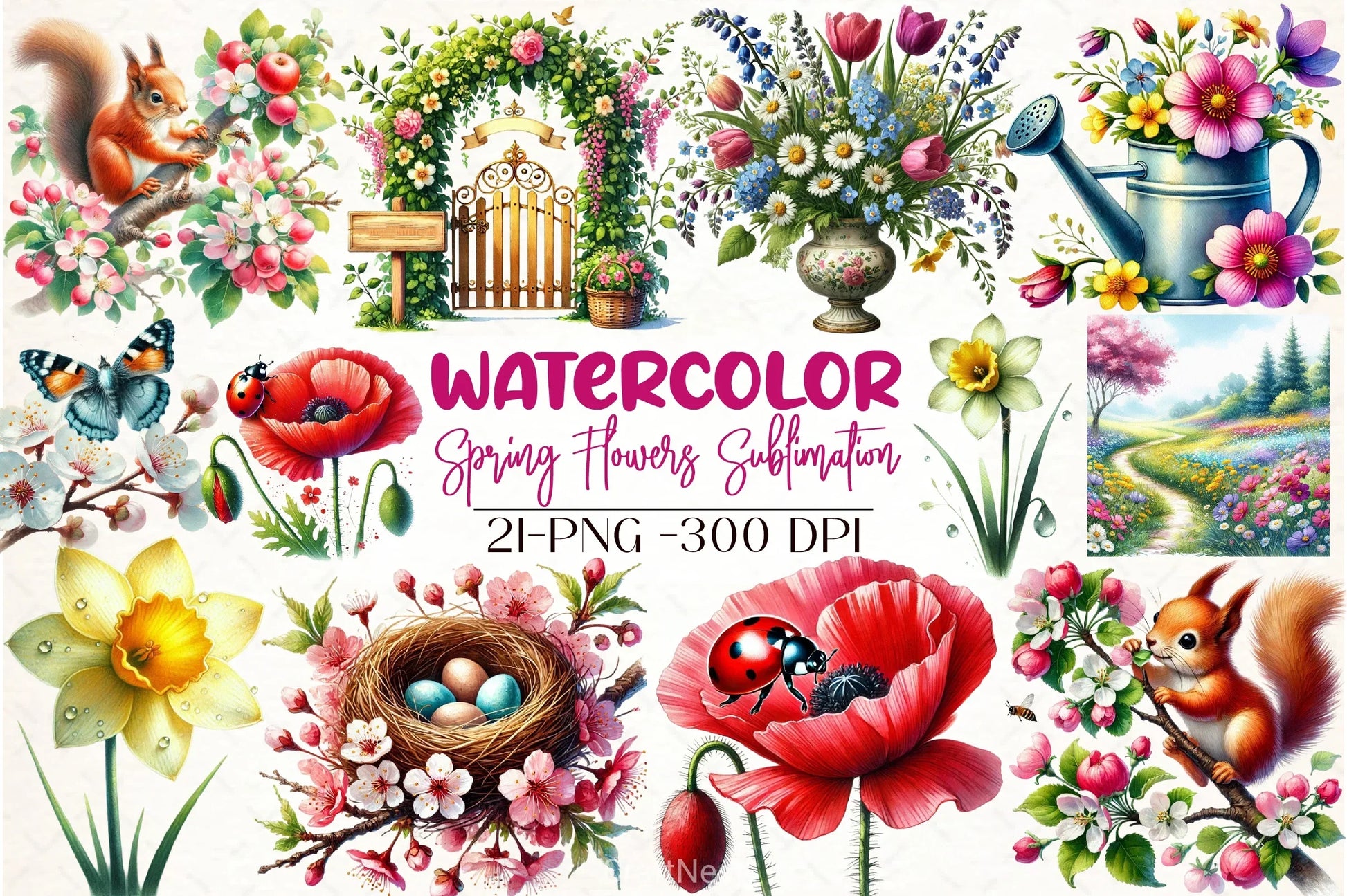 Spring Flowers Clipart Bundle 1 - CraftNest - Digital Crafting and Art