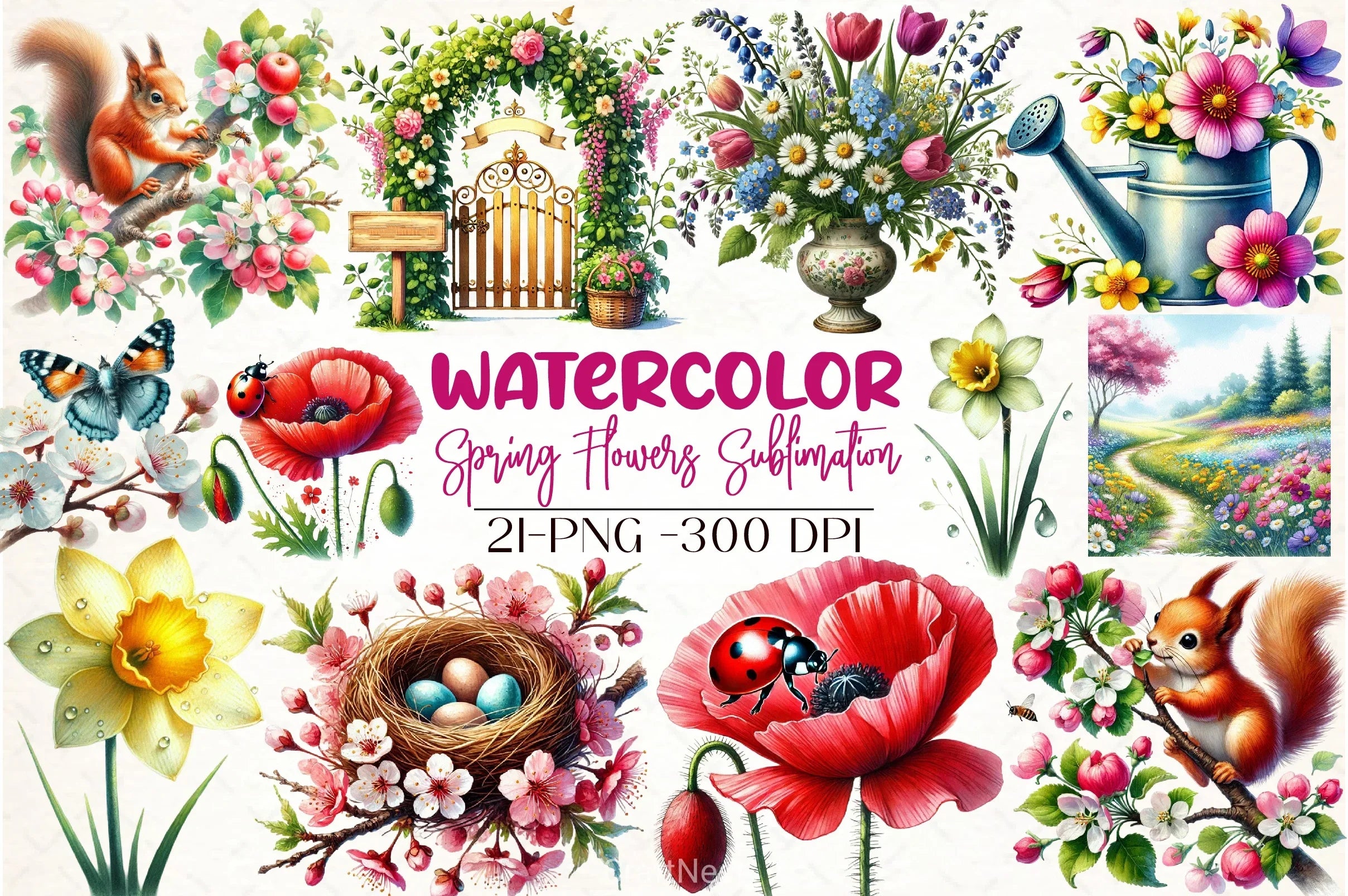 Spring Flowers Clipart Bundle 1 - CraftNest - Digital Crafting and Art