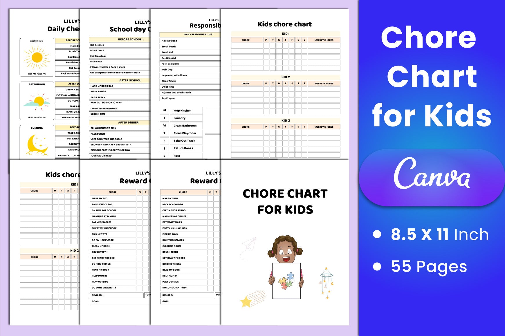 Chore Chart for Kids Planner