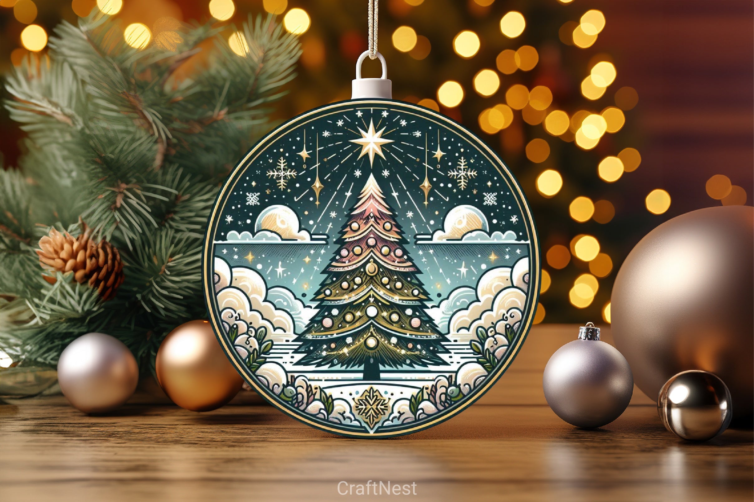 Stained Glass Christmas Tree Clipart Bundle - CraftNest - Digital Crafting and Art