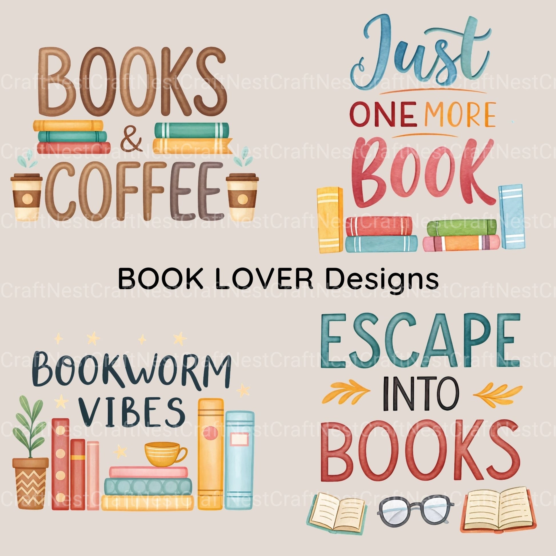 Book Shirt Designs Clipart Bundle - CraftNest - Digital Crafting and Art