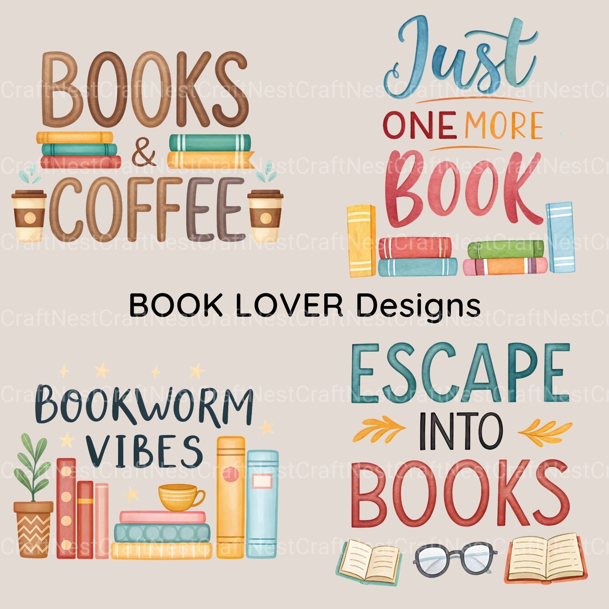 Book Shirt Designs Clipart Bundle - CraftNest - Digital Crafting and Art