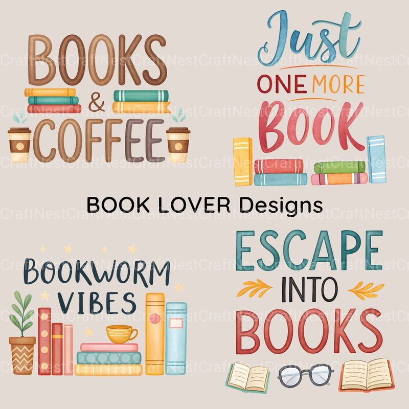 Book Shirt Designs Clipart Bundle - CraftNest - Digital Crafting and Art