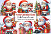 Funny Santa Christmas Clipart Bundle