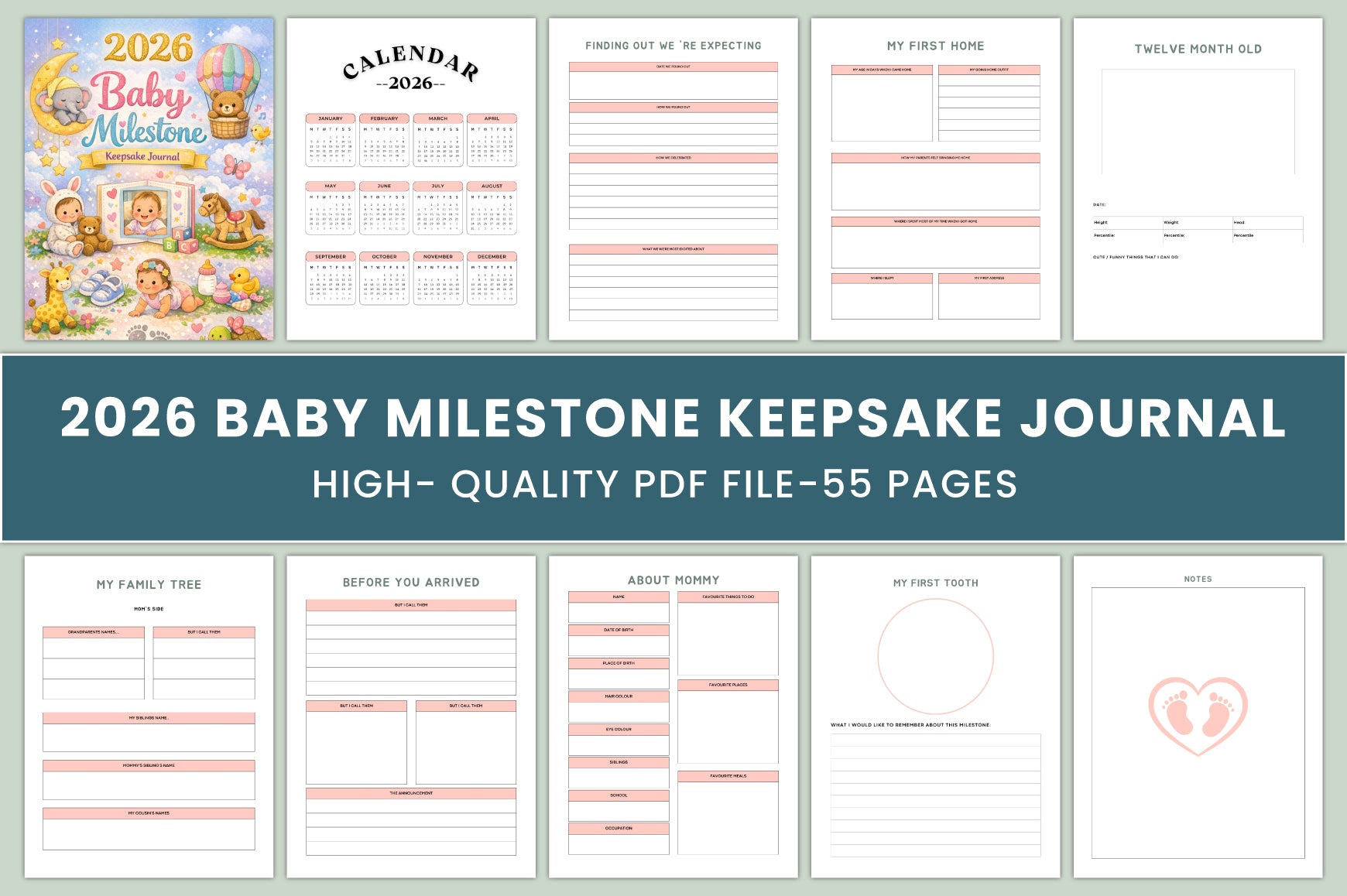 Baby Milestone Keepsake Journal