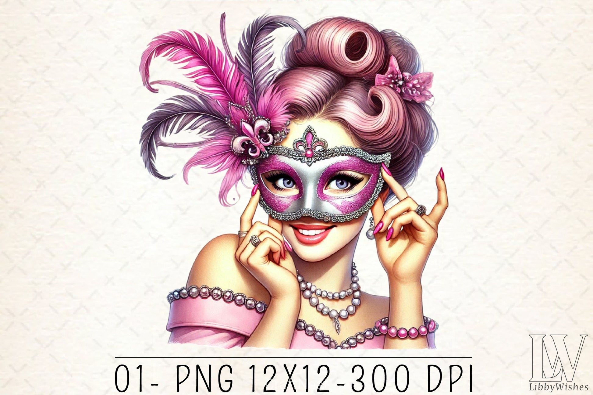 Mardi Gras Carnival Mask Girl Clipart Bundle 1 - CraftNest - Digital Crafting and Art