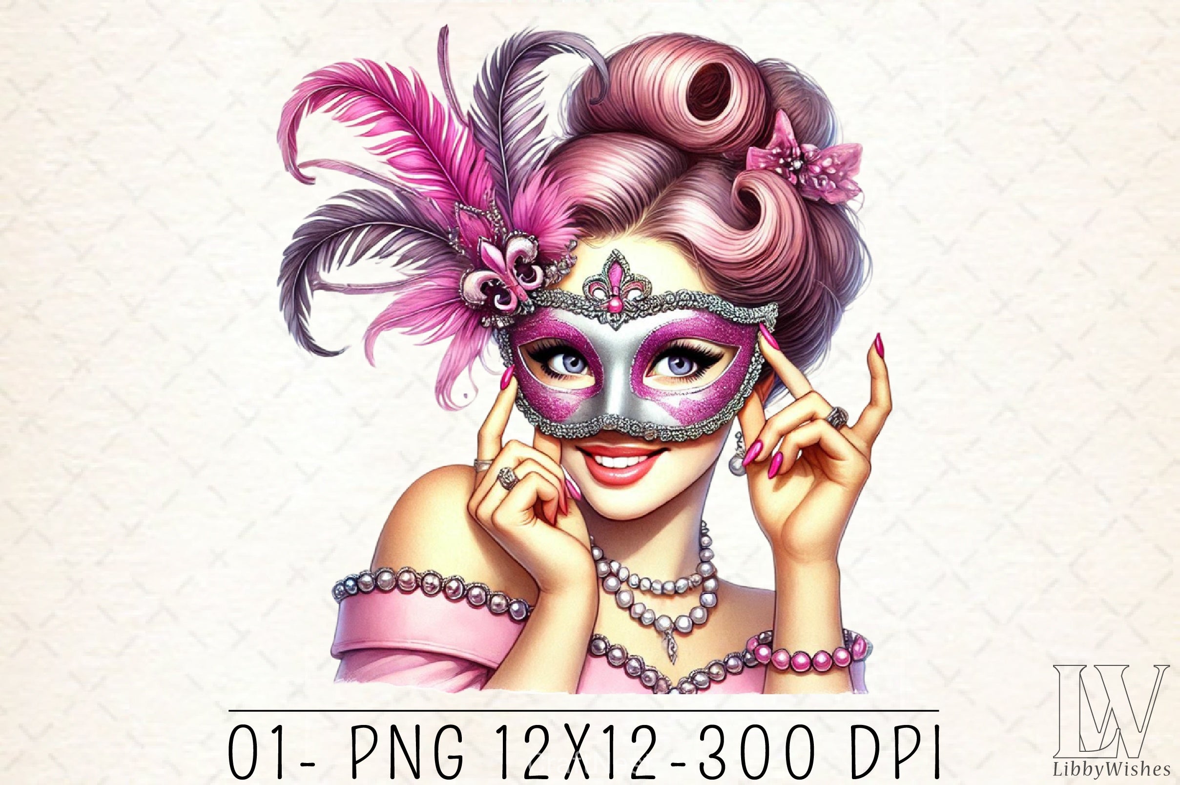 Mardi Gras Carnival Mask Girl Clipart Bundle 1 - CraftNest - Digital Crafting and Art