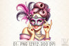 Mardi Gras Carnival Mask Girl Clipart Bundle 1