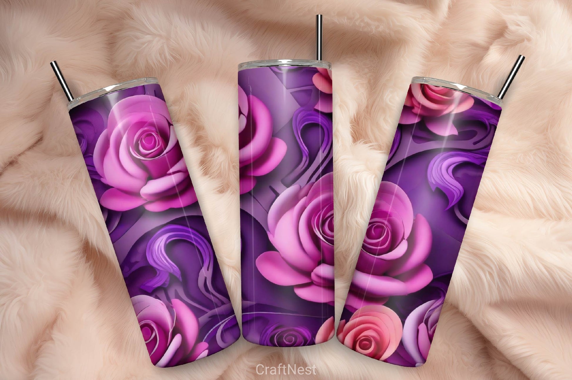 Flower Tumbler Wrap Bundle 7 - CraftNest - Digital Crafting and Art