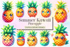 Summer Kawaii Pineapple Clipart Bundle 2