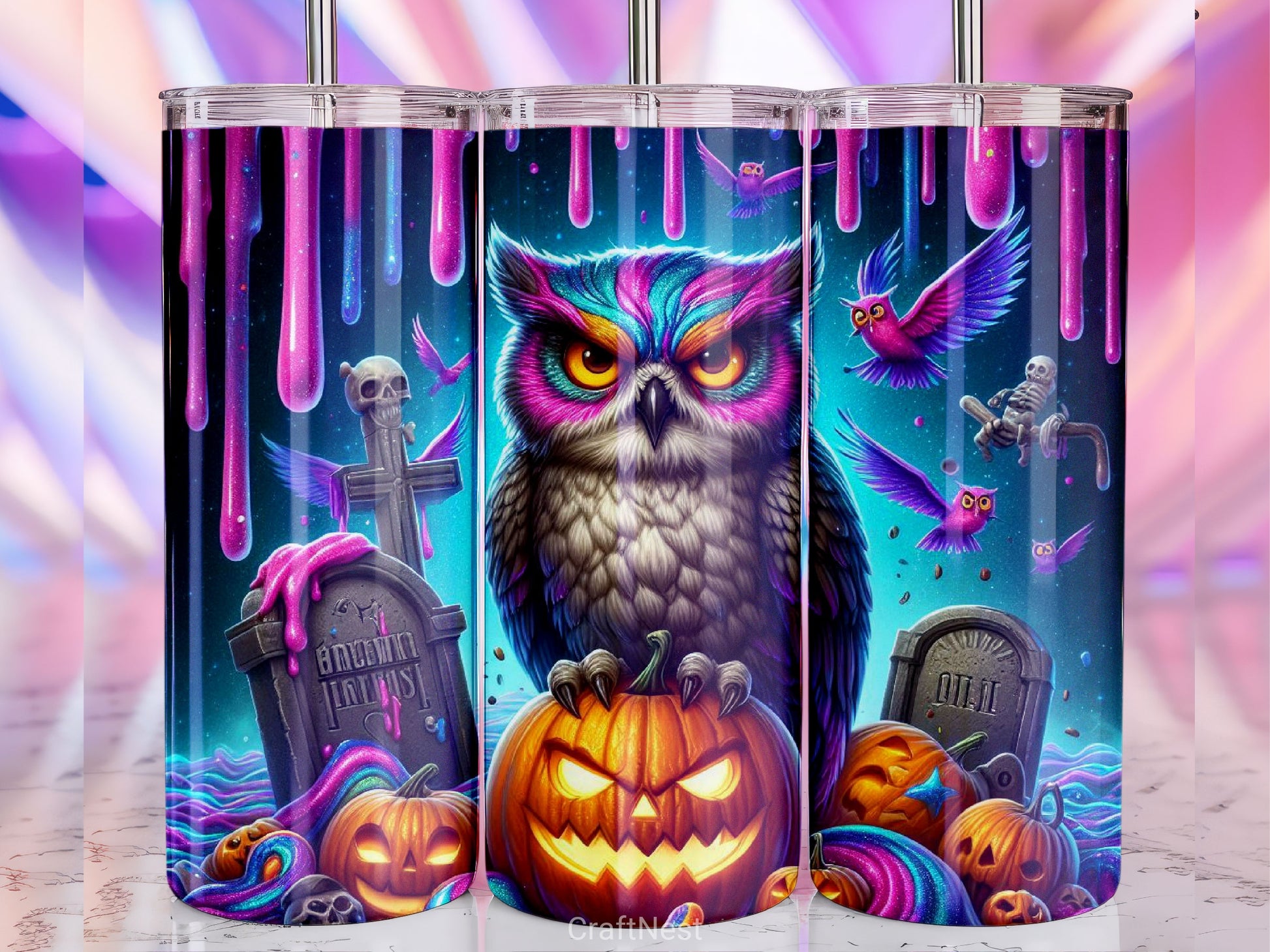 Halloween Owl Tumbler Wrap Bundle 3 - CraftNest - Digital Crafting and Art