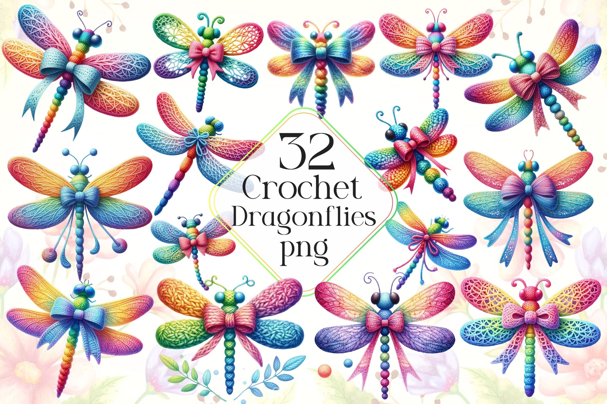 Crochet Dragonflies Clipart Bundle 2 - CraftNest - Digital Crafting and Art