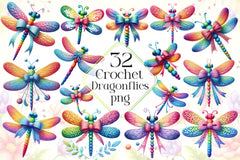 Crochet Dragonflies Clipart Bundle 2 - CraftNest - Digital Crafting and Art