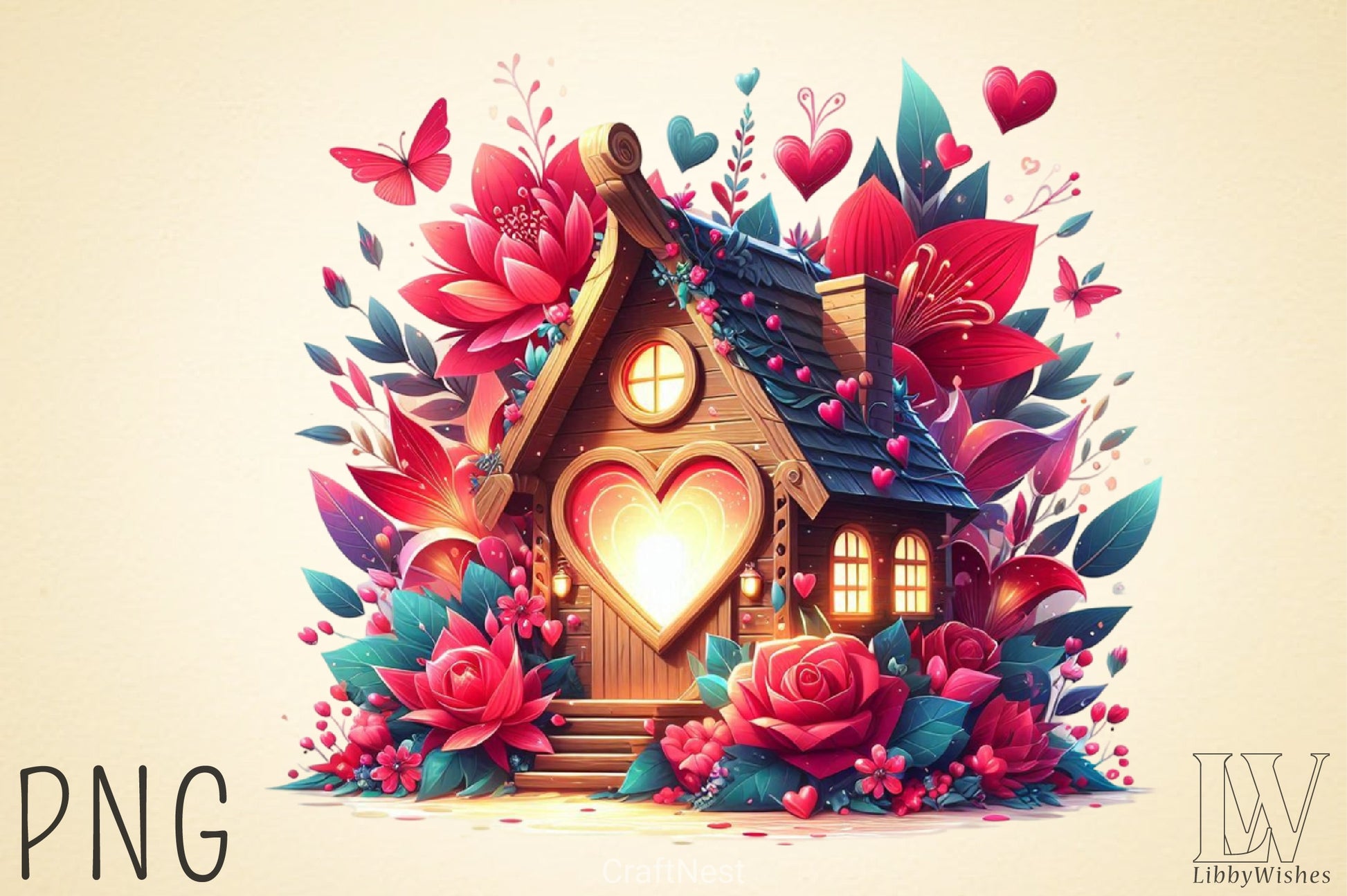 Valentine Fairy House Clipart Bundle 1 - CraftNest - Digital Crafting and Art
