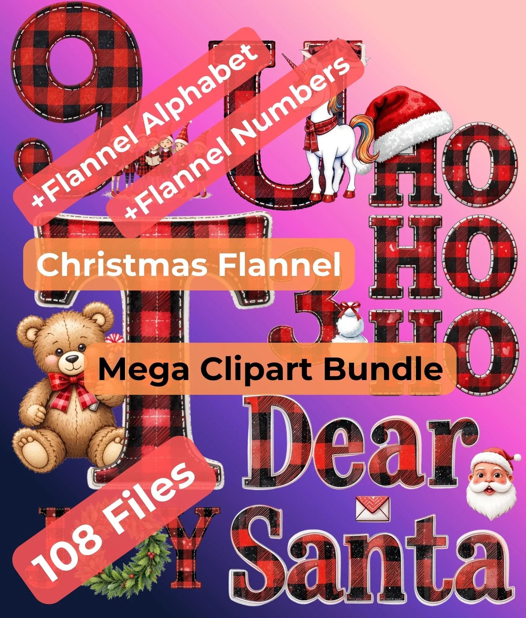 Christmas Flannel Clipart Bundle - CraftNest - Digital Crafting and Art