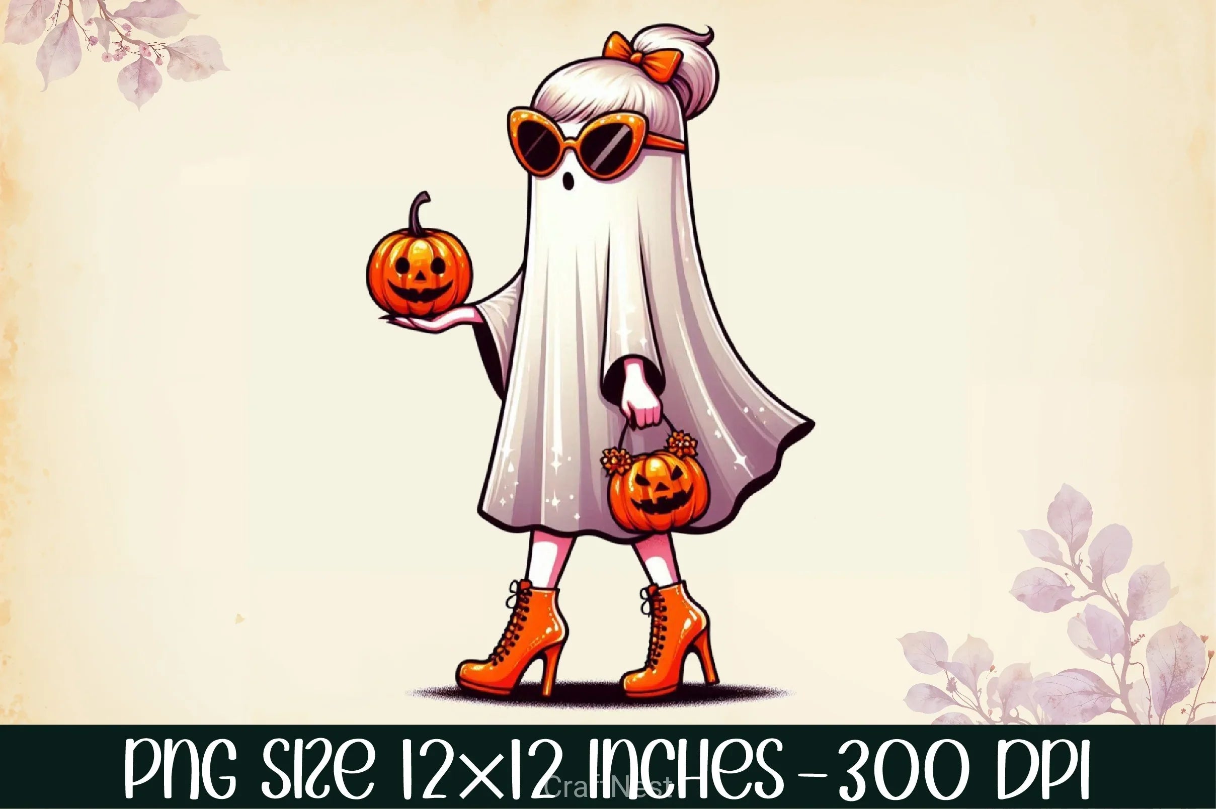 Cute Ghost Halloween Clipart Bundle 5 - CraftNest - Digital Crafting and Art